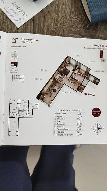 2 комнаты, 75 м², 108 серия, 1 этаж, ПСО (под самоотделку)