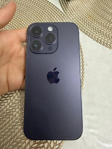 IPhone 14 Pro, Б/у, 128 ГБ, Deep Purple, Защитное стекло, Чехол, Коробка