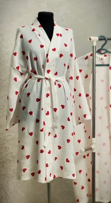 домашние халаты больших размеров: Халат, Муслин, M, 3XL, 5XL — 2