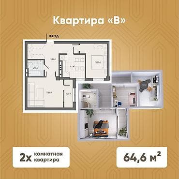 Новостройки от застройщика: Строится, Элитка, 2 комнаты, 65 м² — 8