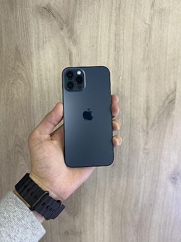 IPhone 12 Pro, Б/у, 256 ГБ, Синий, Защитное стекло, Чехол, 80 %