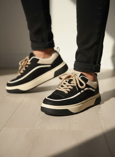 lining красовка: Кроссовки повседневные, низкие. - Цвет: черно-бежевый с кремовыми — 1