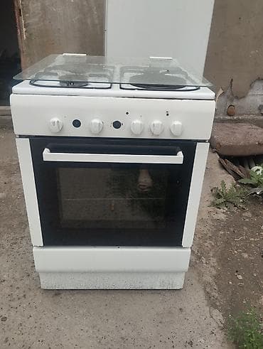 775 socket: Газовая плита с духовкой, белая, стандартного формата 60×90 см — 2