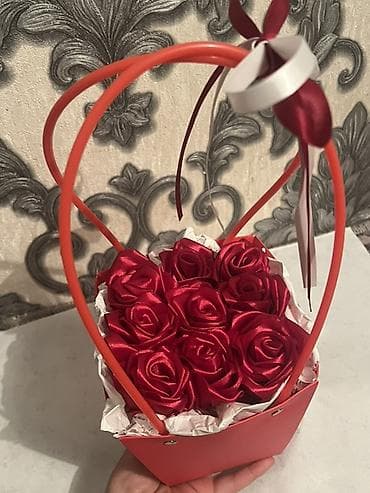 Сейфы: Подарочная композиция “коробочка с розами” - Яркая квадратная — 3