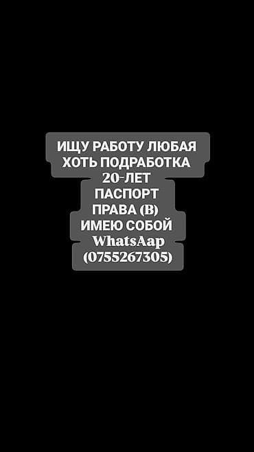 Услуги исполнителя: ищу работу или подработку. - Возраст: 20 лет -