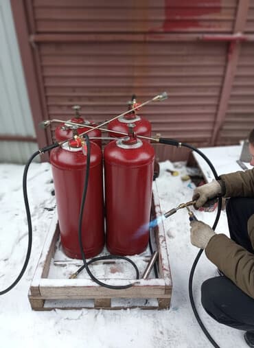 Газ балоны по 50 л комплекты с редуктором монометром шлангом 4