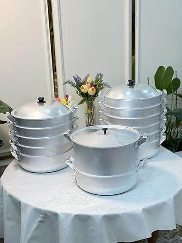 Мантоварка (пароварка) из пищевого алюминия, многоярусная at lalafo.kg Мантоварка (пароварка) из пищевого алюминия, многоярусная