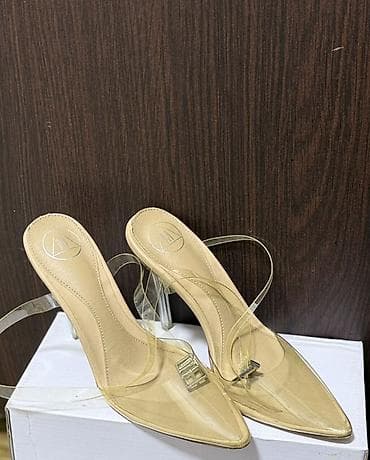 Сабо: Прозрачные женские мюли на каблуке-шпильке - Дизайн: острый носок — 1