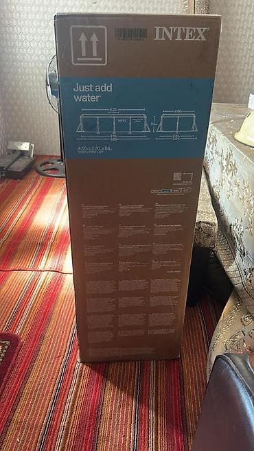 pul shark: Каркасный прямоугольный бассейн Intex - Размеры: 450 × 220 × 84 см — 1