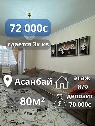 3 комнаты, Риэлтор, Без подселения, С мебелью полностью