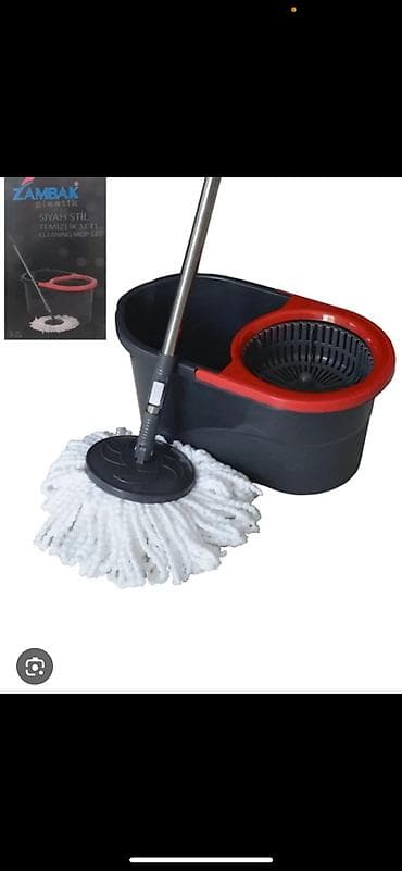 Тазалоо үчүн инвентарь: Швабра с ведром и центрифугой (spin-mop) - Комплект: ведро с — 5