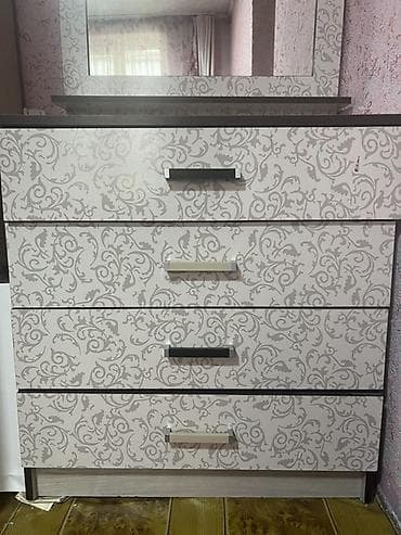 Оңдоп-түзөө жана курулуш: Кийим үчүн комод, Күзгүсү менен, ЛДСП, түсү - Боз — 1