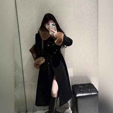 женская пальто: Пальто, Классика, Зима, Искусственный мех, Длинная модель, Приталенная модель, S, M, L — 1