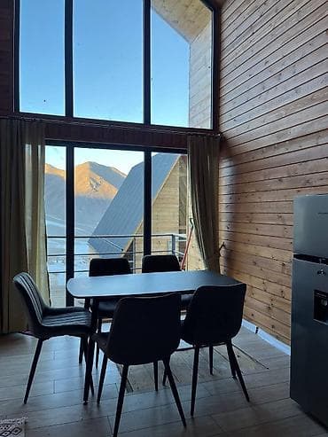 баня семений: А‑фрейм домик с панорамным остеклением - Планировка: два уровня. На — 9