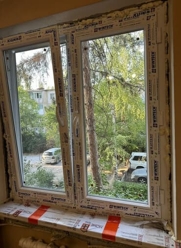 бу окон: ПВХ-окно Wintech с двухстворчатой конструкцией - Профиль: Wintech — 1