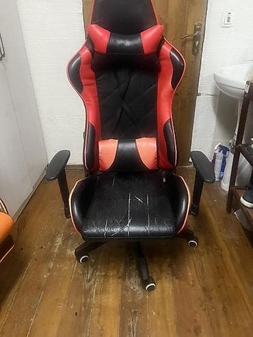 купить кресло для компьютера: Игровое кресло, Новый, С колесиками, цвет - Черный, Экокожа — 4