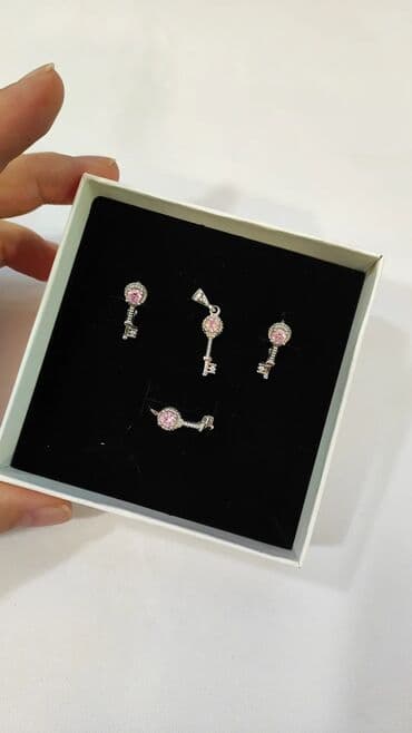 эксклюзивные свадебные пригласительные: Набор украшений, Проба 925, Женские, Новый — 1