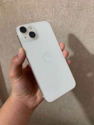 самый дешёвый телефон в бишкеке: IPhone 13, Б/у, 128 ГБ, Белый, Чехол, Зарядное устройство, 89 % — 2