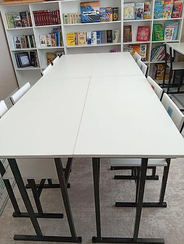 small table: Комплект парты и стула, Б/у, цвет - Белый — 2