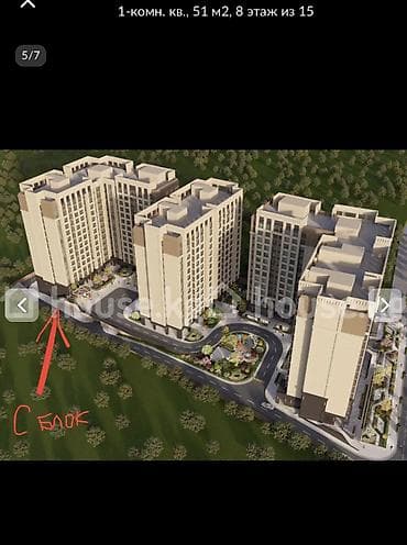 bay tash tower: 1 комната, 51 м², Элитка, 8 этаж, Готовая ПСО (под самоотделку) — 3