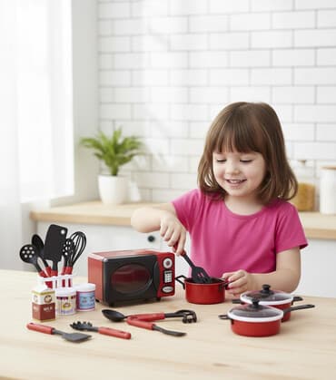 Игрушечный кухонный комплект посуды для девочек at lalafo.kg Игрушечный кухонный комплект посуды для девочек