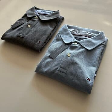 Мужская футболка, XS, S, M, Tommy Hilfiger, Новый, цвет - Голубой, Бесплатная доставка