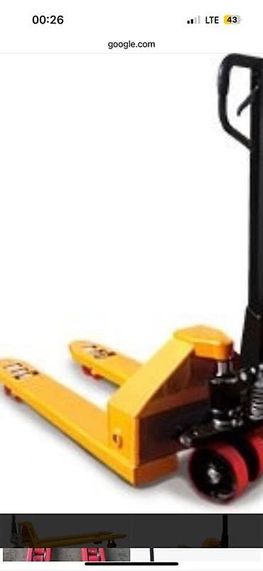 полки токмок: Ручная гидравлическая тележка (рохля), желтая. - Назначение — 1