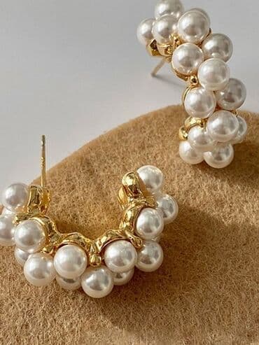 пышное фатиновое свадебное платье: Серьги У с жемчужным акцентом Эти изысканные серьги выполнены в — 7