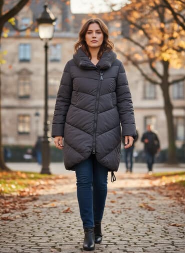 стильные вечерние платья больших размеров: Женское стеганое пальто-пуховик Vittoria Fashion - Цвет — 1