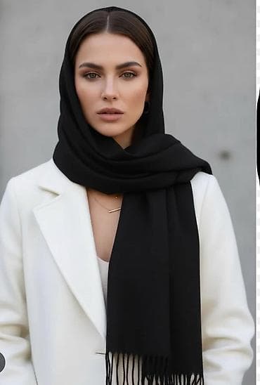 люкс копия часов: Кашемировый шарф, черный - Материал: теплый и мягкий кашемир (надпись — 3