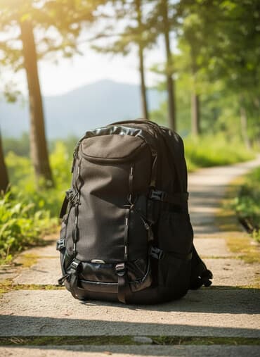 Городской/туристический рюкзак, черный. - Вместительный основной