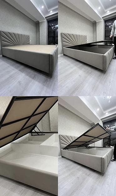 Кровать с подъемным механизмом и мягким изголовьем - Размер спального