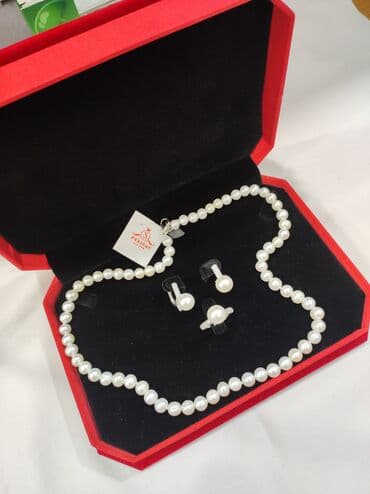 самые красивые свадебные платья в мире: Серебряный Набор + Бусы Жемчуг Серебро 925 Дизайн Италия качество — 1