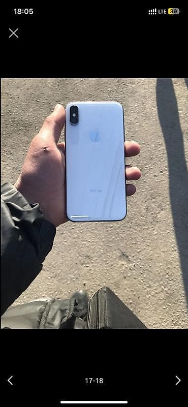 IPhone X, Б/у, 64 ГБ, Белый, Зарядное устройство, Чехол, 100 %