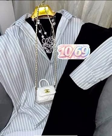 Личные вещи: Комплект «oversize блуза + длинная юбка» - Свободная блуза с круглым — 7