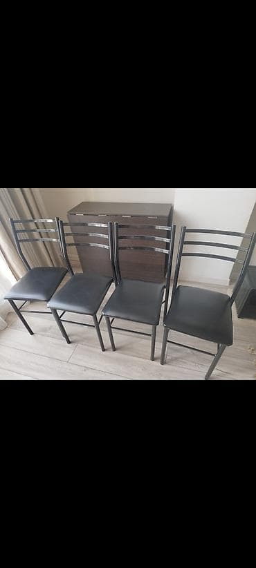 foldable table: Кухонный стол и стул, цвет - Коричневый — 3