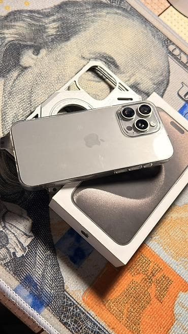 IPhone 15 Pro Max, Б/у, 256 ГБ, Natural Titanium, Коробка, 86 % at lalafo.kg IPhone 15 Pro Max, Б/у, 256 ГБ, Natural Titanium, Коробка, 86 %