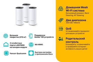 вифи: Deco M4 3 PK Mesh-система AC1200 для кабельного интернета. Для — 2