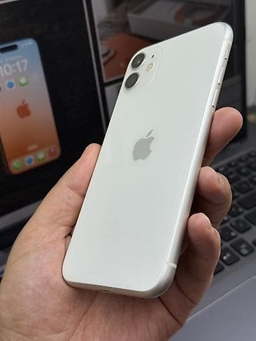 iphone 15: IPhone 11, Б/у, 128 ГБ, Белый, Чехол, Кабель, 100 % — 2