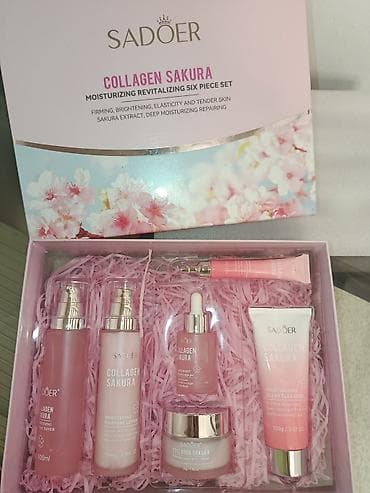 косметички: SADOER Collagen Sakura — увлажняющий омолаживающий набор из 6 средств — 1
