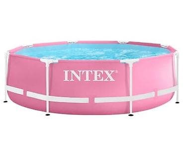 Бассейны: Каркасный бассейн Intex Pink Metal Frame Pool - Тип: наземный — 1