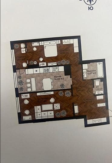 Квартиры: 2 комнаты, 82 м², Элитка, Политех Элитка, 3 этаж, ПСО (под самоотделку) — 4