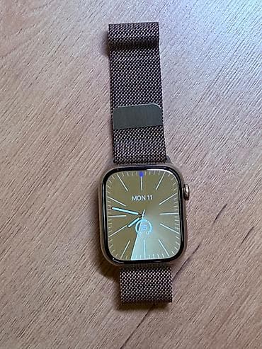 apple watch 3 nike: Apple Watch Series 8, 45 мм, корпус из нержавеющей стали цвета Gold — 1