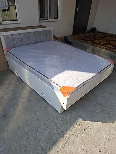 Двуспальная кровать, Новый, С мягким изголовьем, длина - 200 см