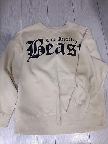 Толстовки: Свитшот Los Angeles Beast - Цвет: молочный (айвори) с крупным чёрным — 1