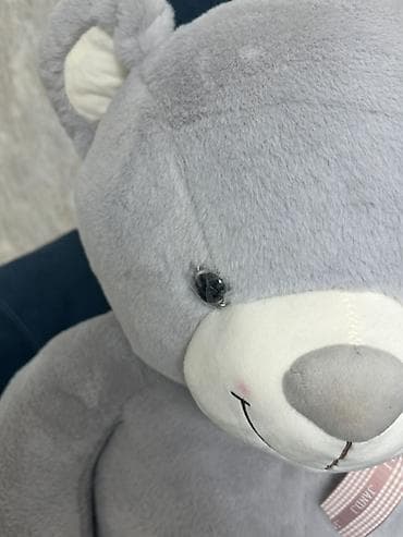 Үй жана бакча: Плюшевый медведь, большой мягкий друг серого цвета. - Размер — 6