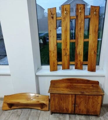 Гарнитур для прихожей, Б/у, Тумба, Вешалка, Дерево, Платная доставка