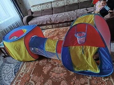 игрушки деревянные: Детский комплект: деревянная кроватка-люлька + игровой набор палаток с — 3