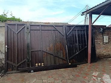 Распашные ворота: Металлические распашные ворота с калиткой - Конструкция — 2