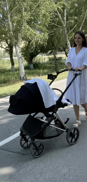 коляска прогулочная купить: Коляска, цвет - Черный, Б/у — 1